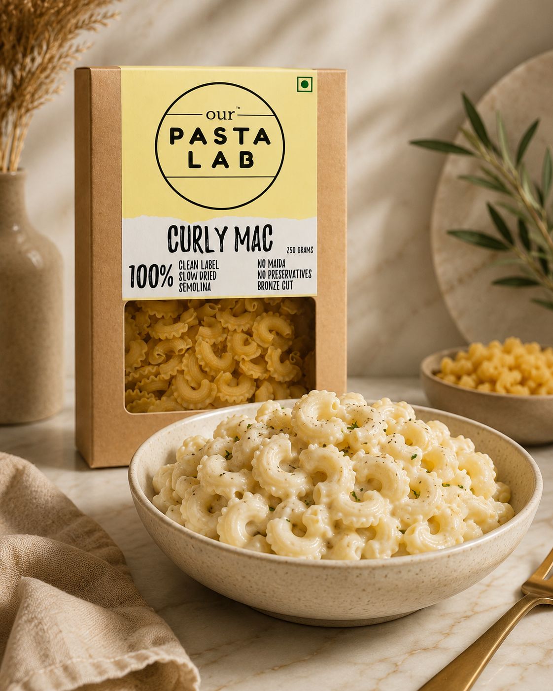 Curly Mac Pasta – Bronze Cut Artisan Semolina Pasta-2
