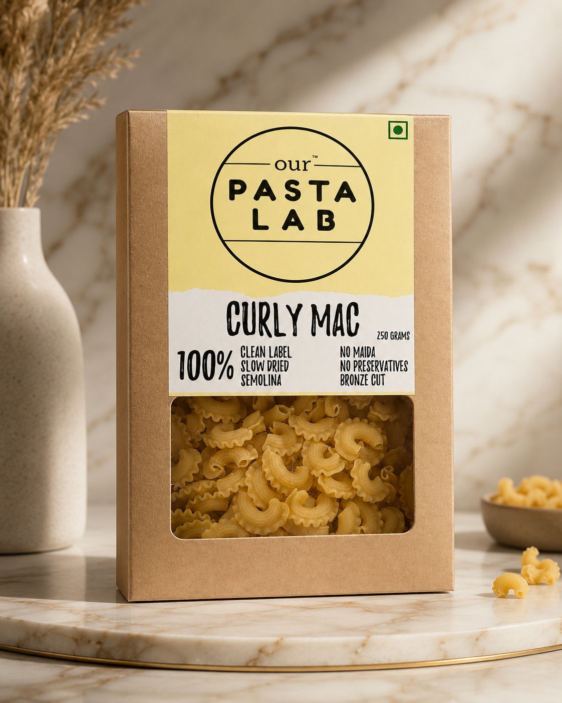 Curly Mac Pasta – Bronze Cut Artisan Semolina Pasta
